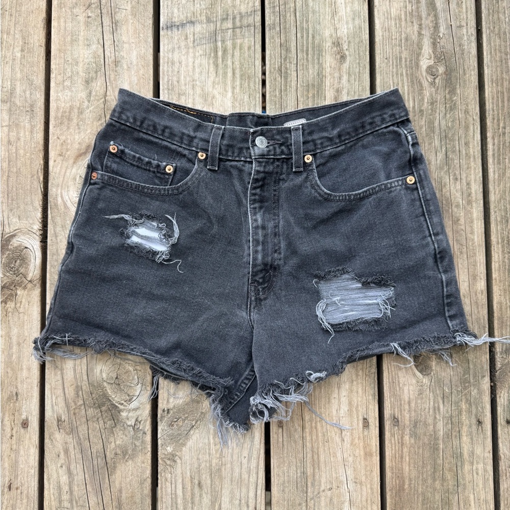 Levi Cuttoff Black Jean Shorts - Size 34 (Fits Like 8/10)
